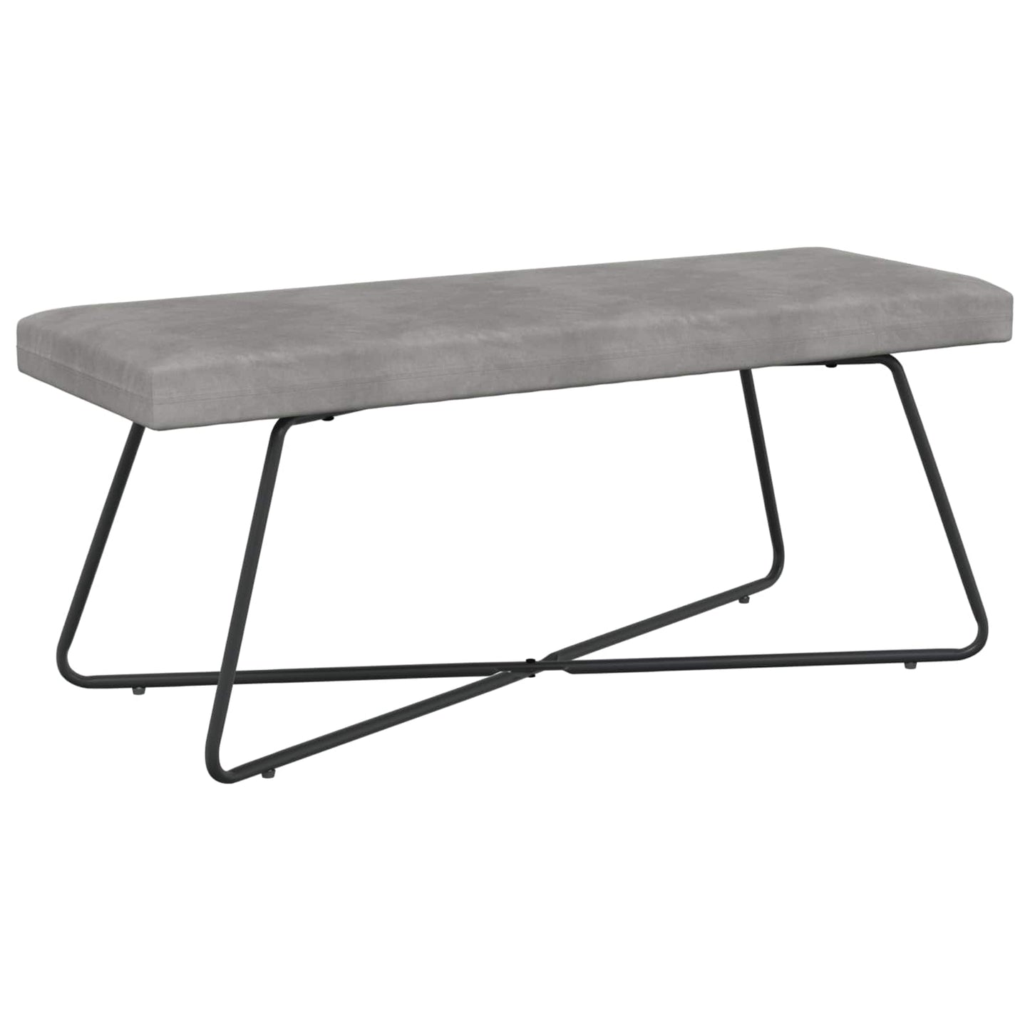 Bank Hellgrau 110 x 40 x 45 cm Samt