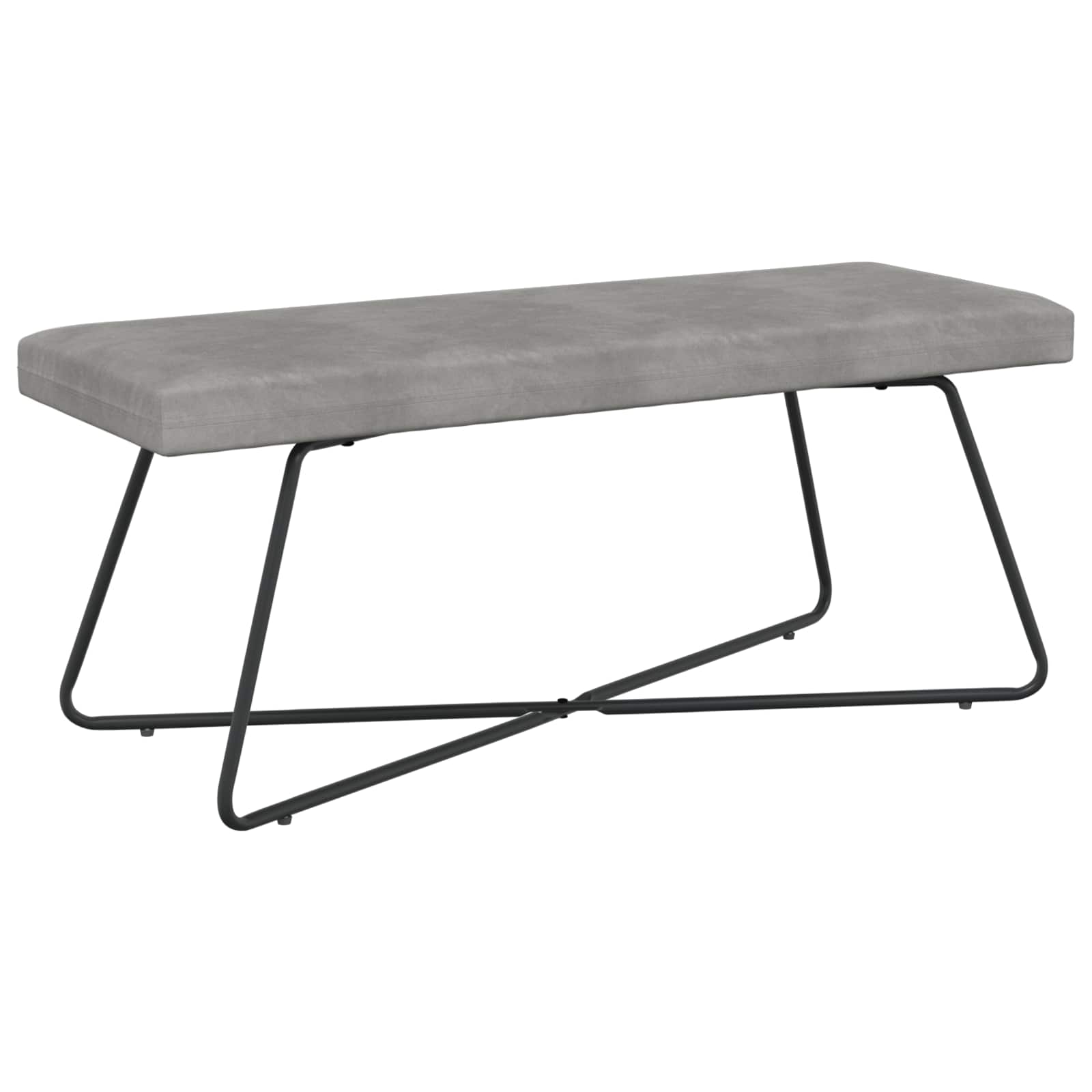 Bank Hellgrau 110 x 40 x 45 cm Samt