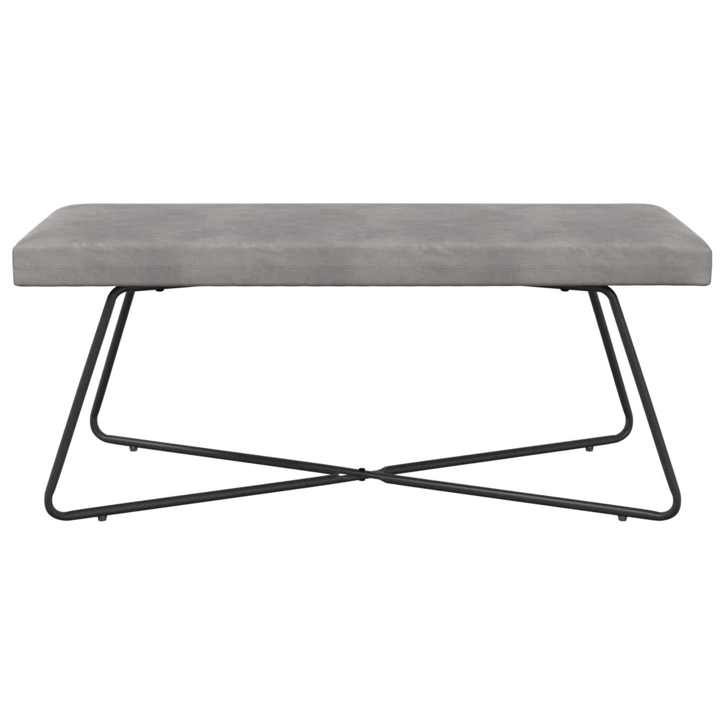 Bank Hellgrau 110 x 40 x 45 cm Samt