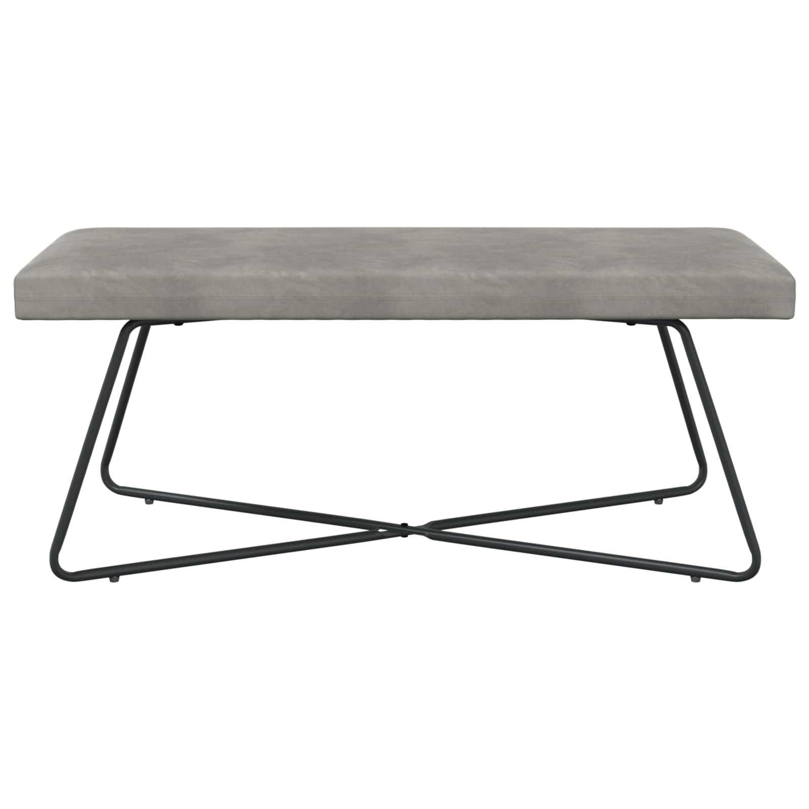 Bank Hellgrau 110 x 40 x 45 cm Samt