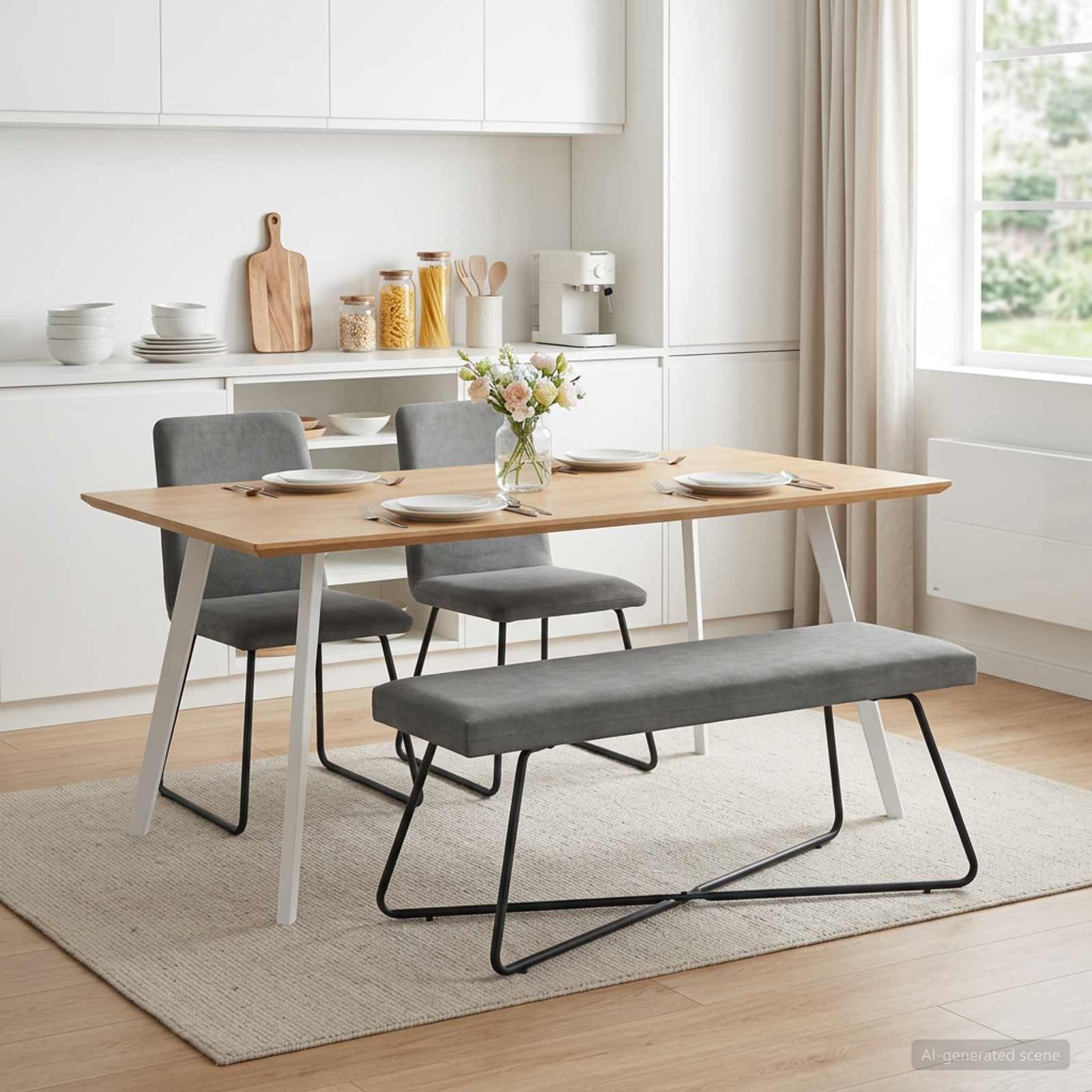 Bank Dunkelgrau 110 x 40 x 45 cm Samt
