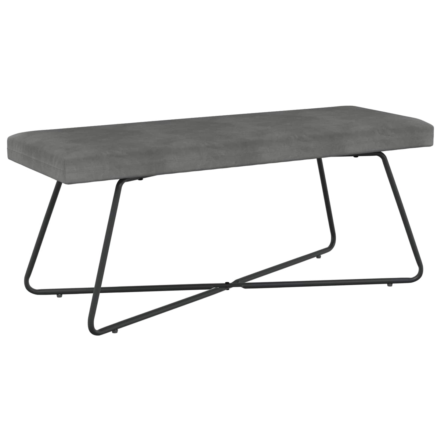 Bank Dunkelgrau 110 x 40 x 45 cm Samt