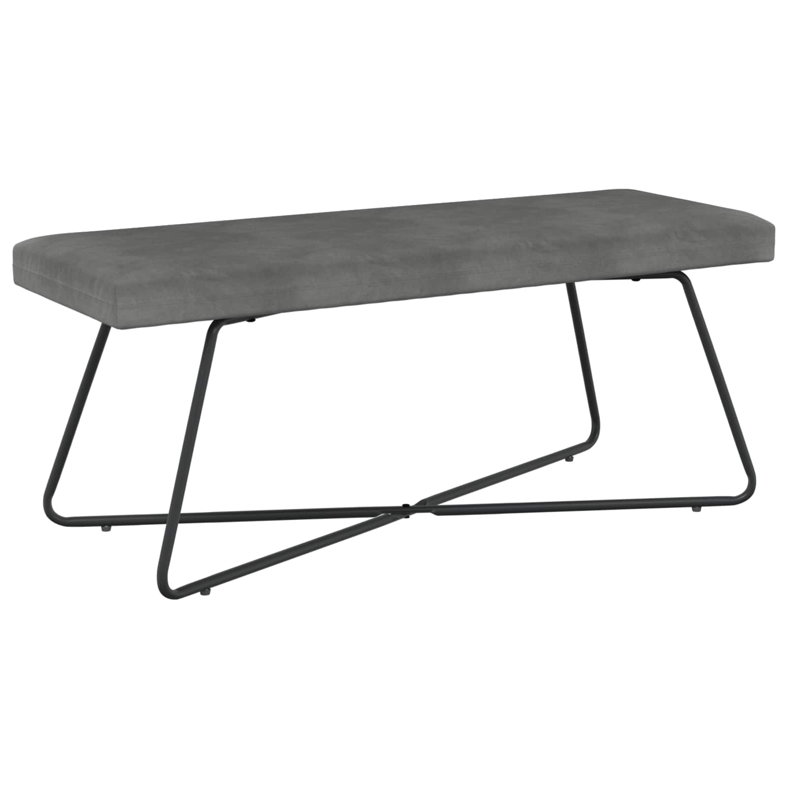 Bank Dunkelgrau 110 x 40 x 45 cm Samt