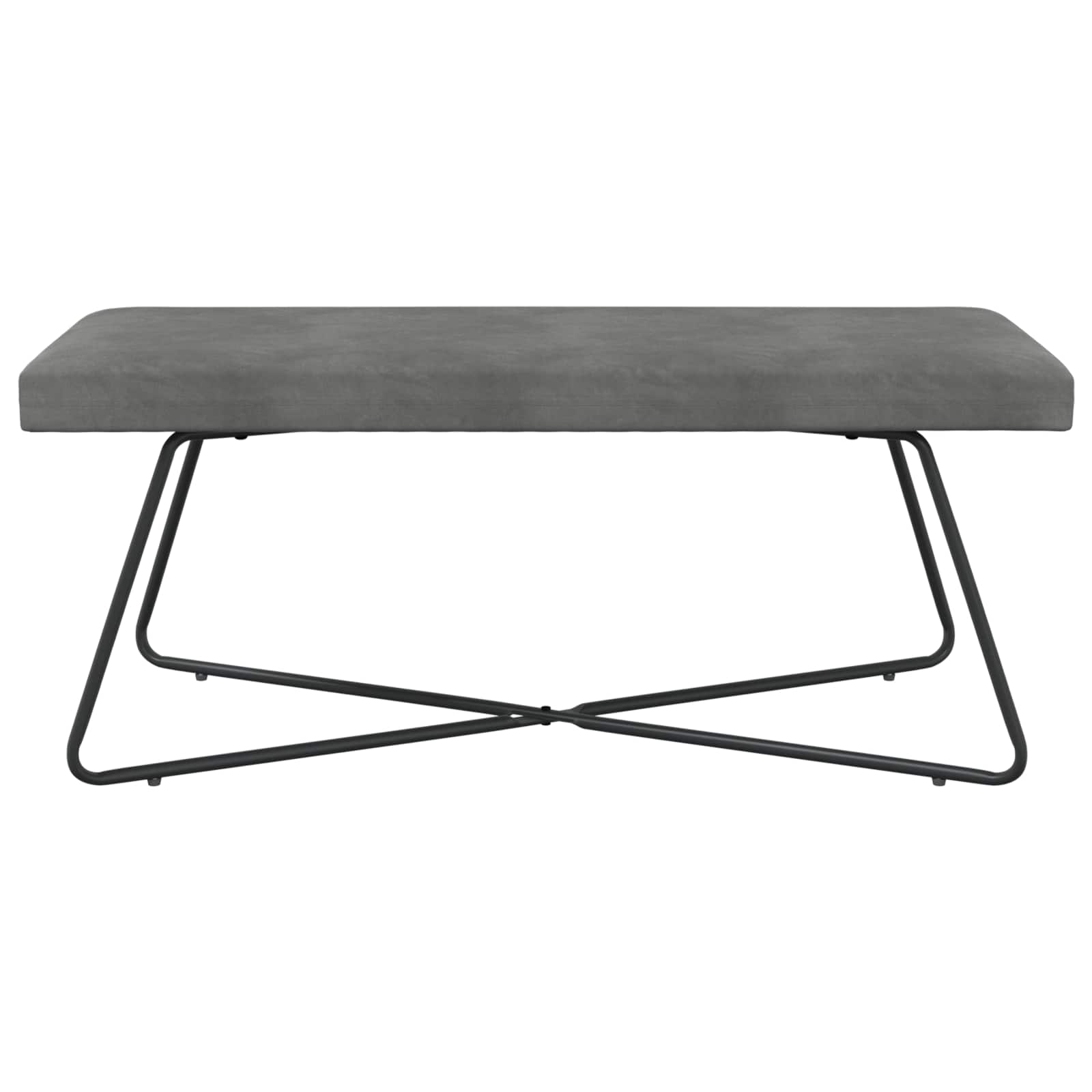 Bank Dunkelgrau 110 x 40 x 45 cm Samt
