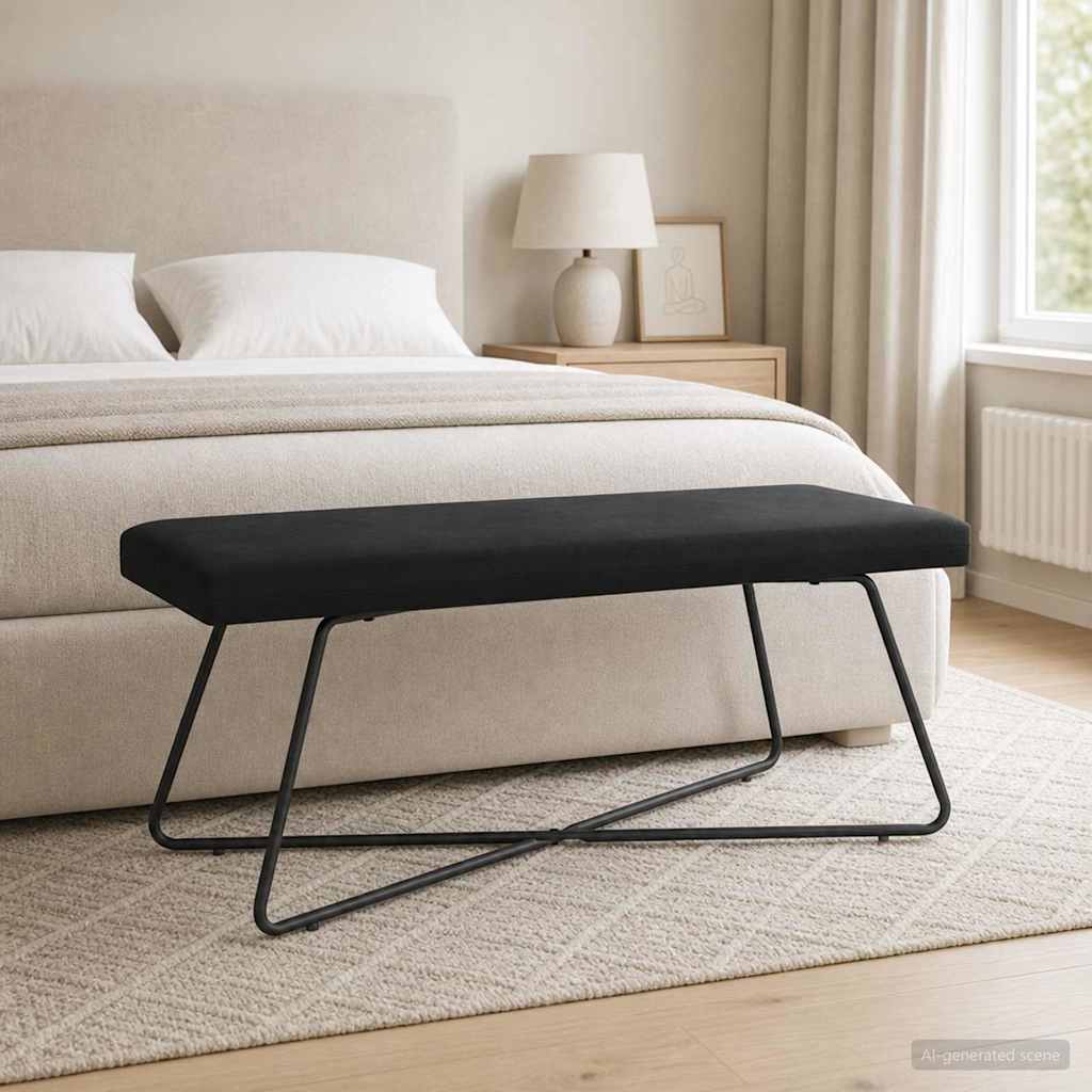 Bank Schwarz 110 x 40 x 45 cm Samt