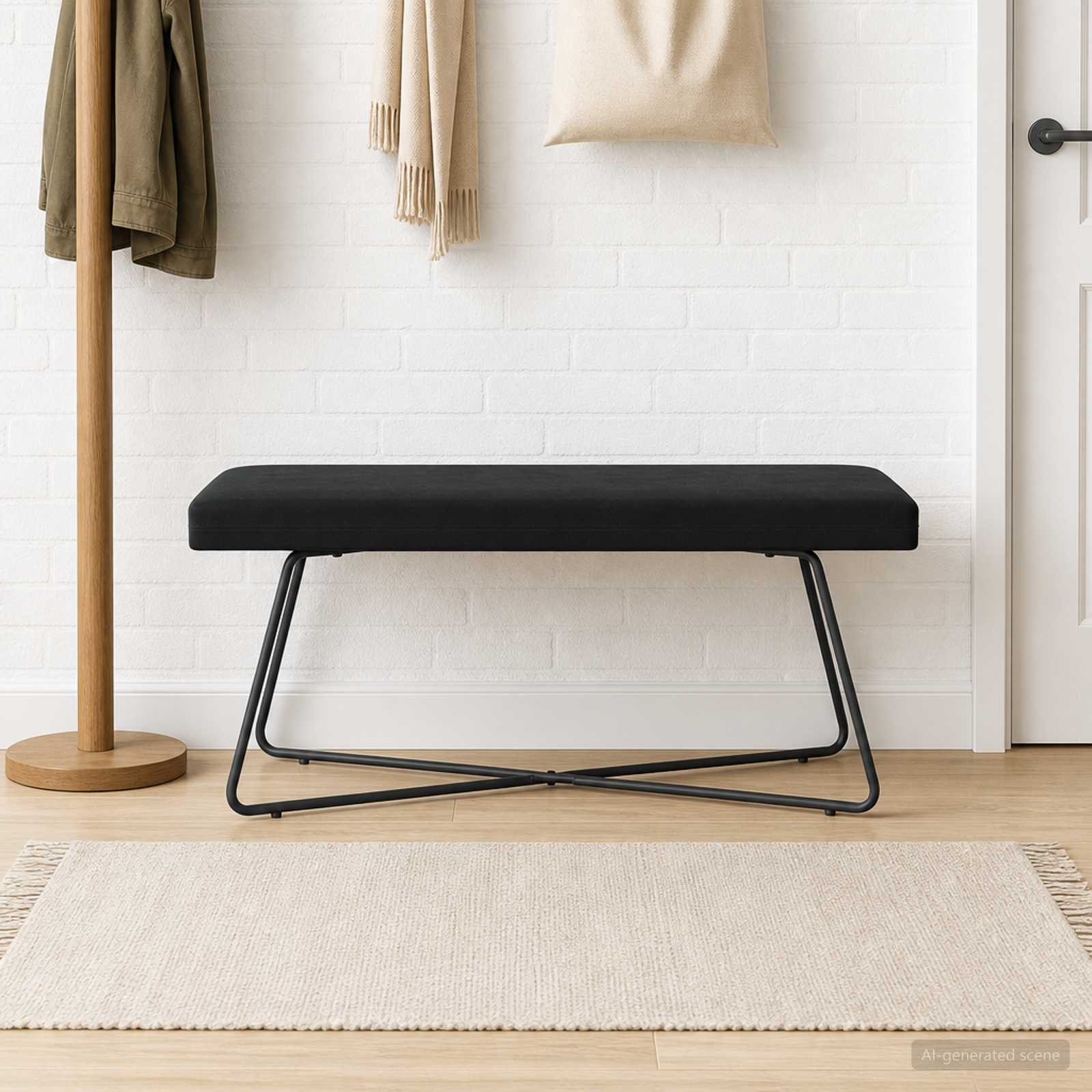 Bank Schwarz 110 x 40 x 45 cm Samt
