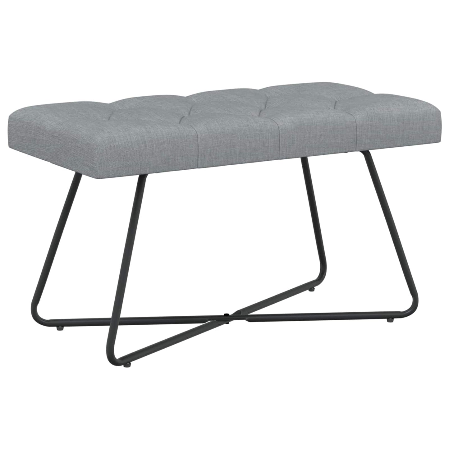 Bank mit Knopfheftung Hellgrau 80 x 40 x 46 cm Stoff