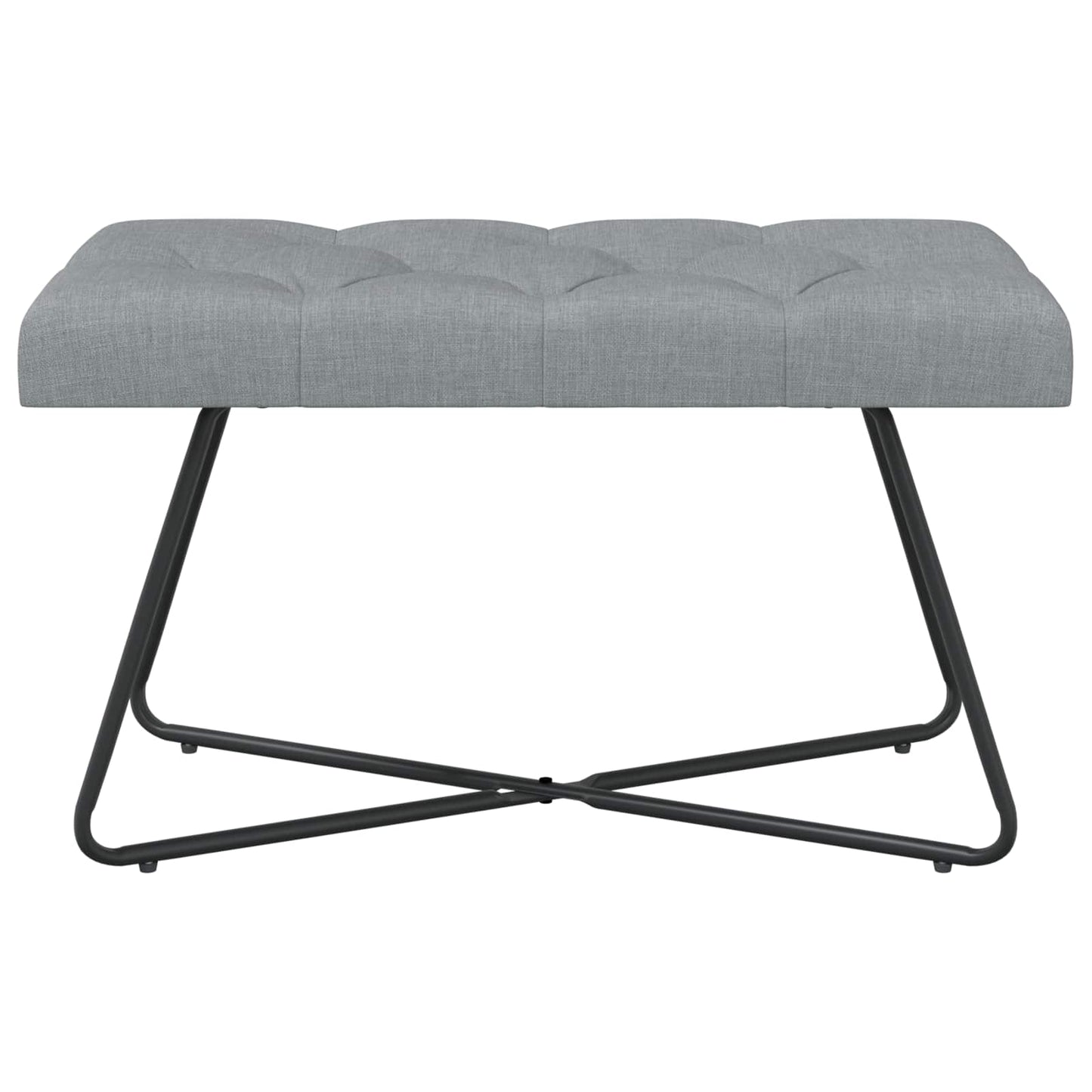 Bank mit Knopfheftung Hellgrau 80 x 40 x 46 cm Stoff
