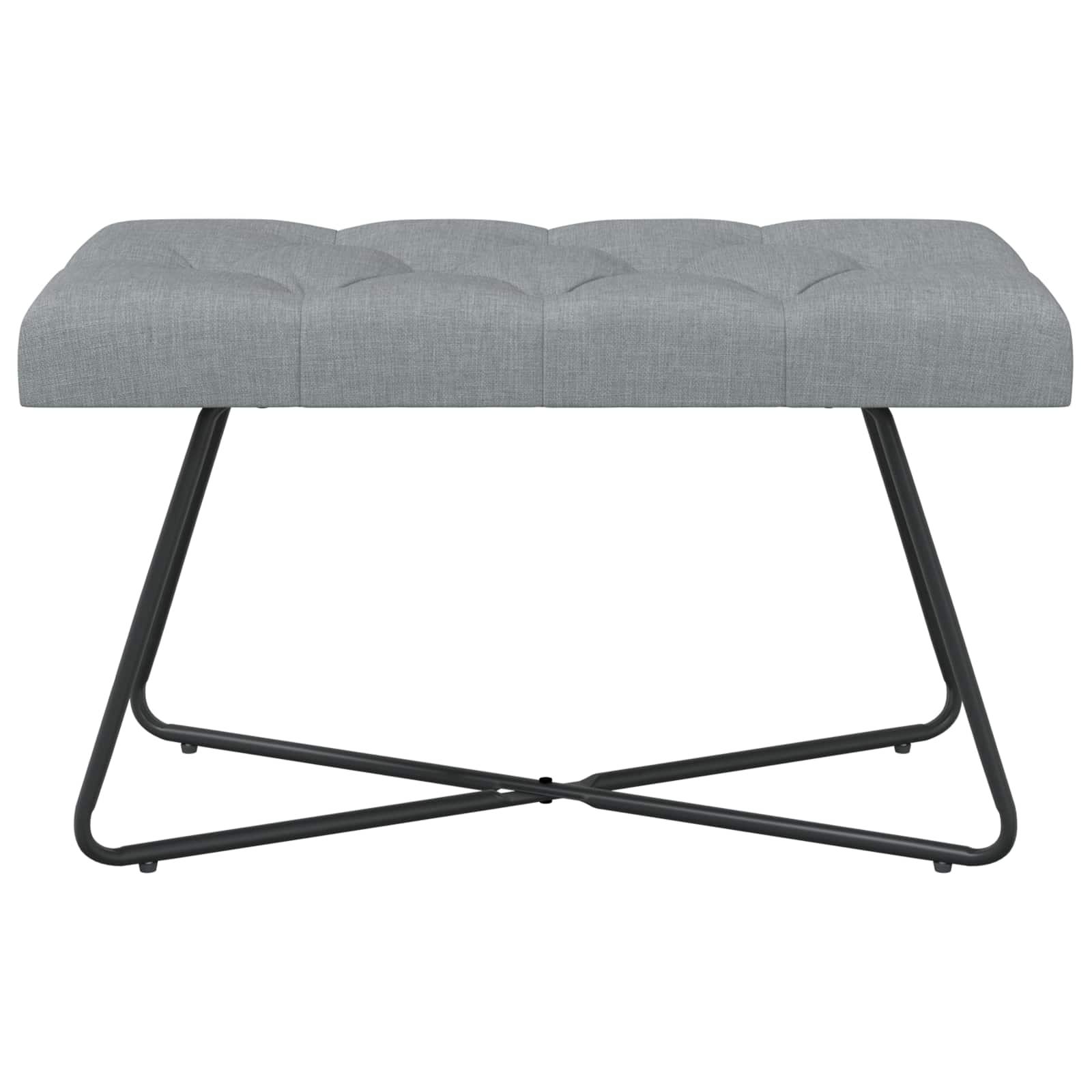 Bank mit Knopfheftung Hellgrau 80 x 40 x 46 cm Stoff