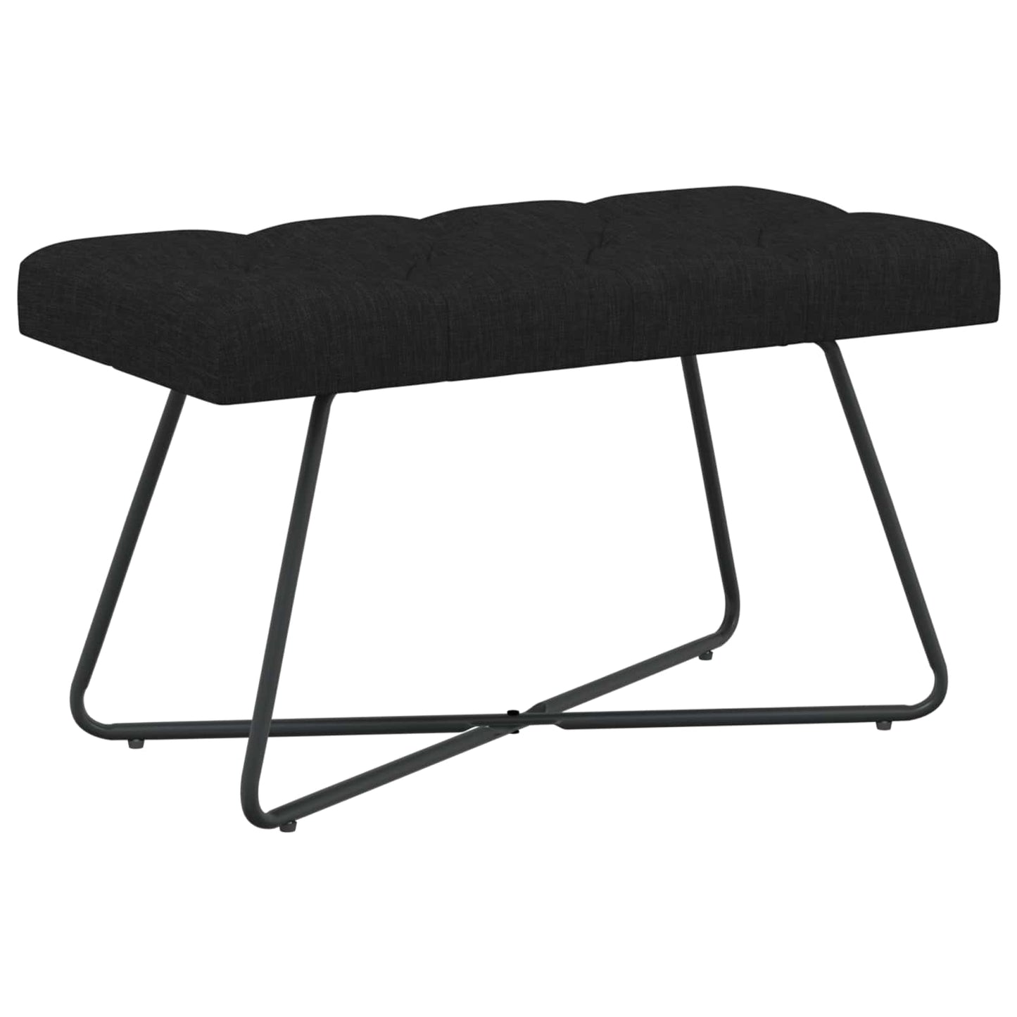 Bank mit Knopfheftung Schwarz 80 x 40 x 46 cm Stoff
