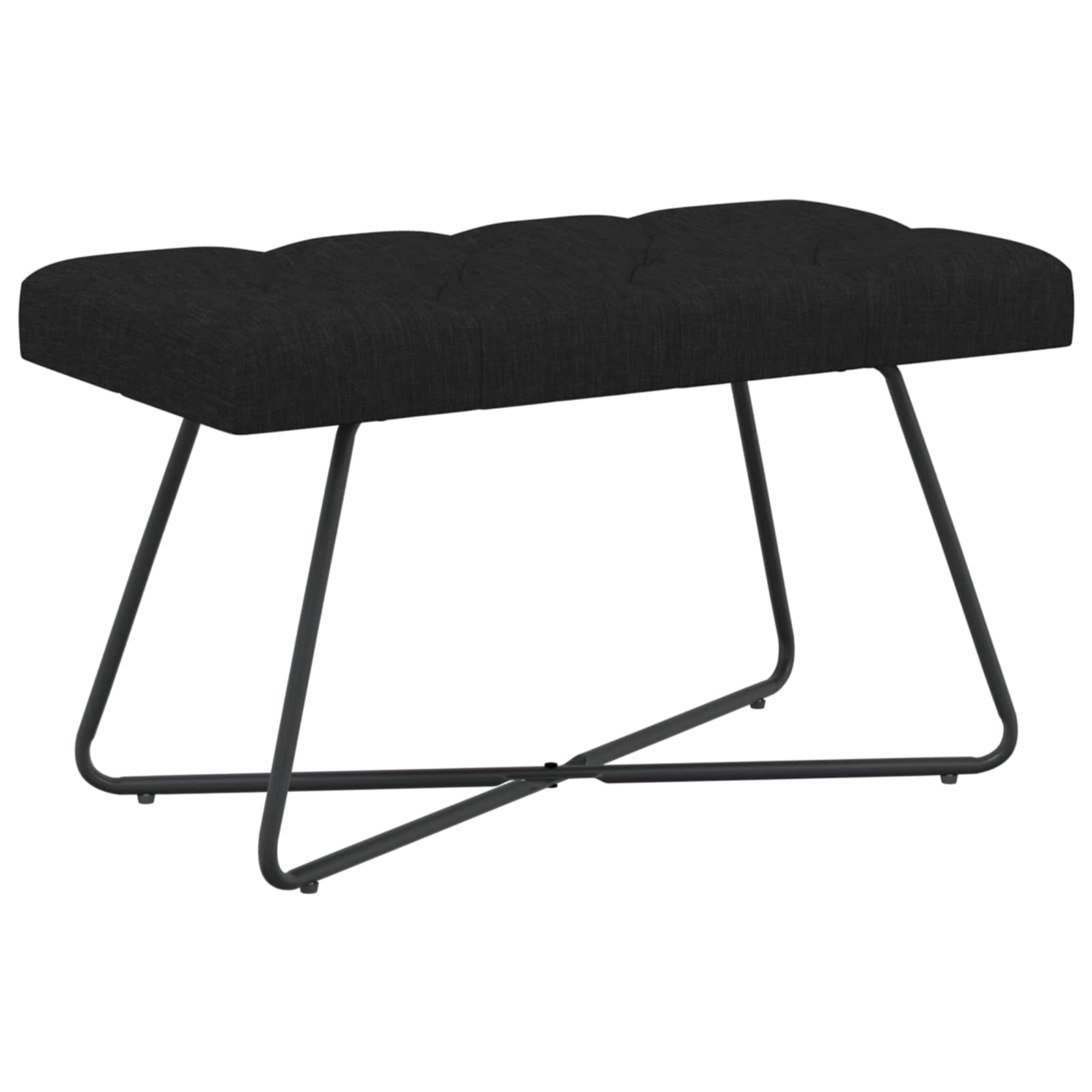 Bank mit Knopfheftung Schwarz 80 x 40 x 46 cm Stoff