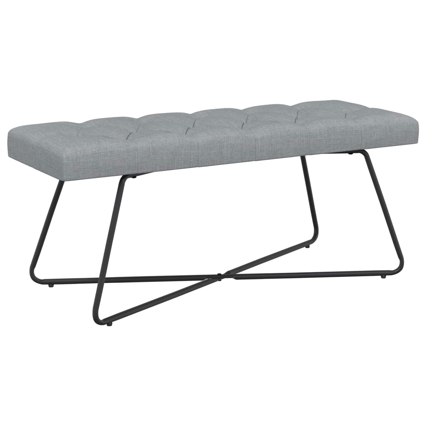 Bank mit Knopfheftung Hellgrau 110 x 40 x 46 cm Stoff