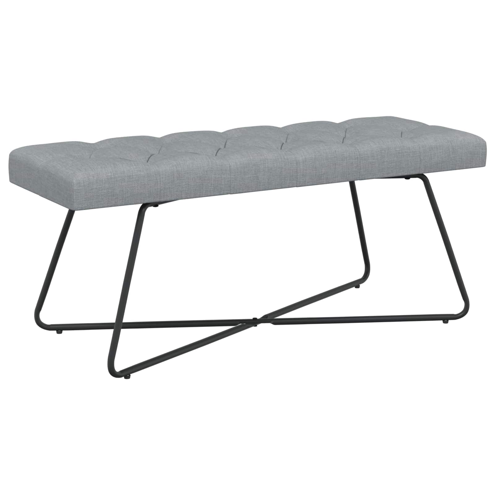 Bank mit Knopfheftung Hellgrau 110 x 40 x 46 cm Stoff