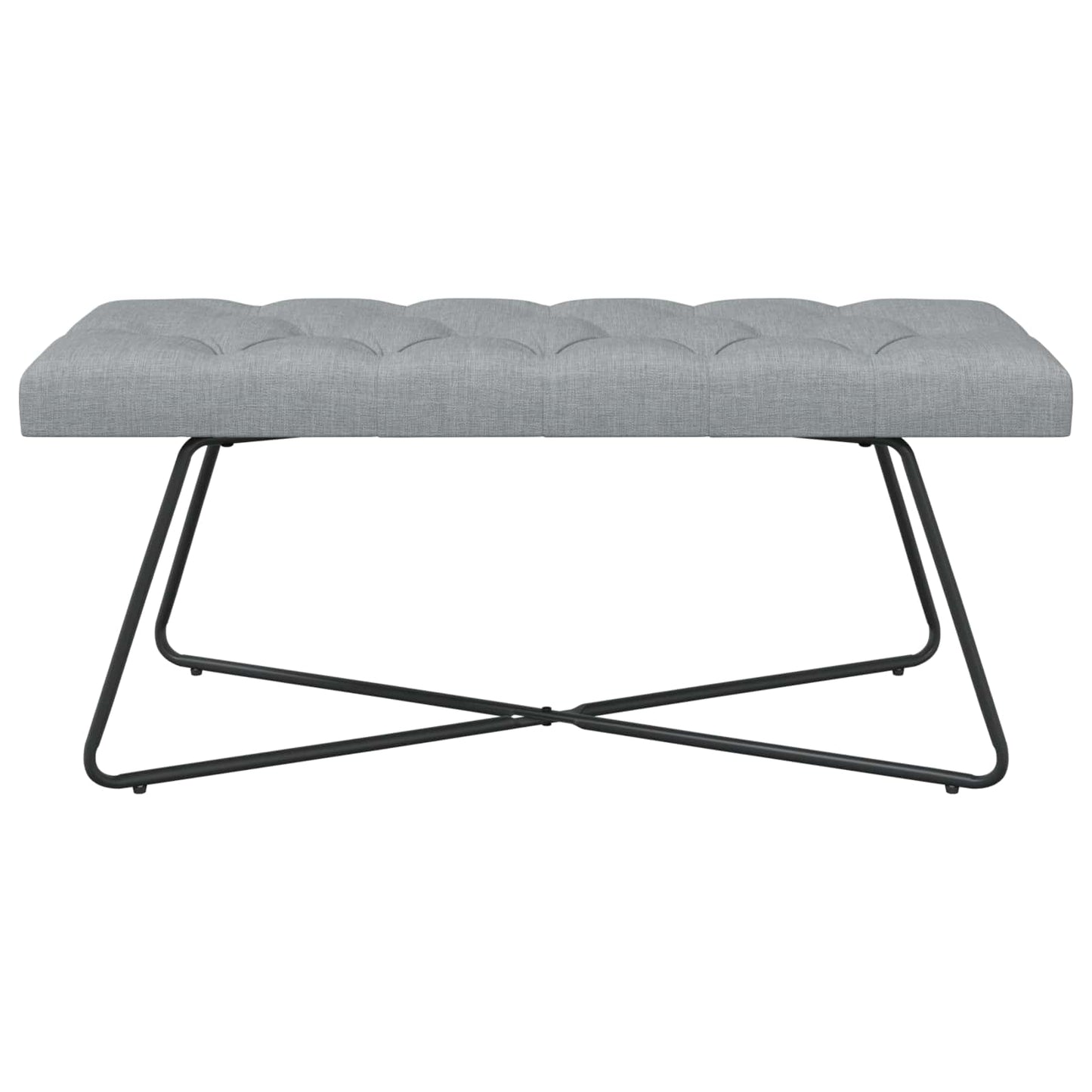 Bank mit Knopfheftung Hellgrau 110 x 40 x 46 cm Stoff