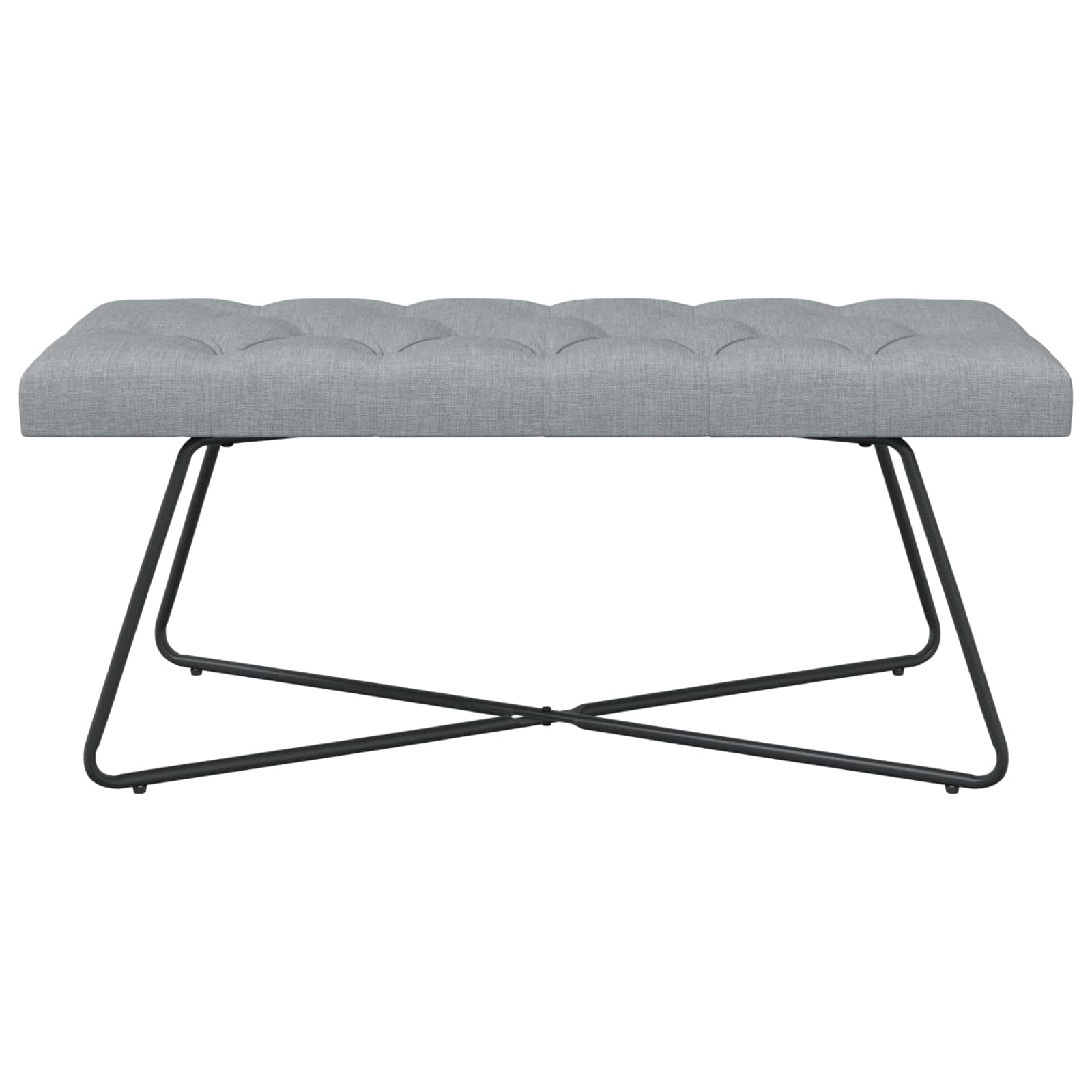 Bank mit Knopfheftung Hellgrau 110 x 40 x 46 cm Stoff