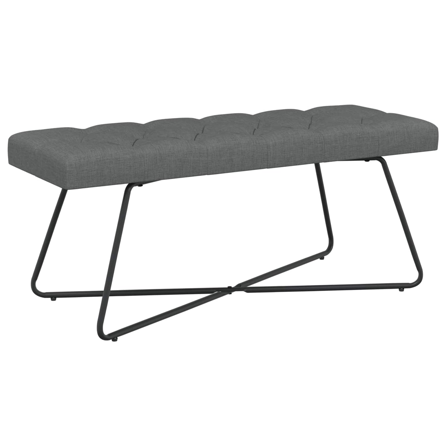 Bank mit Knopfheftung Dunkelgrau 110 x 40 x 46 cm Stoff