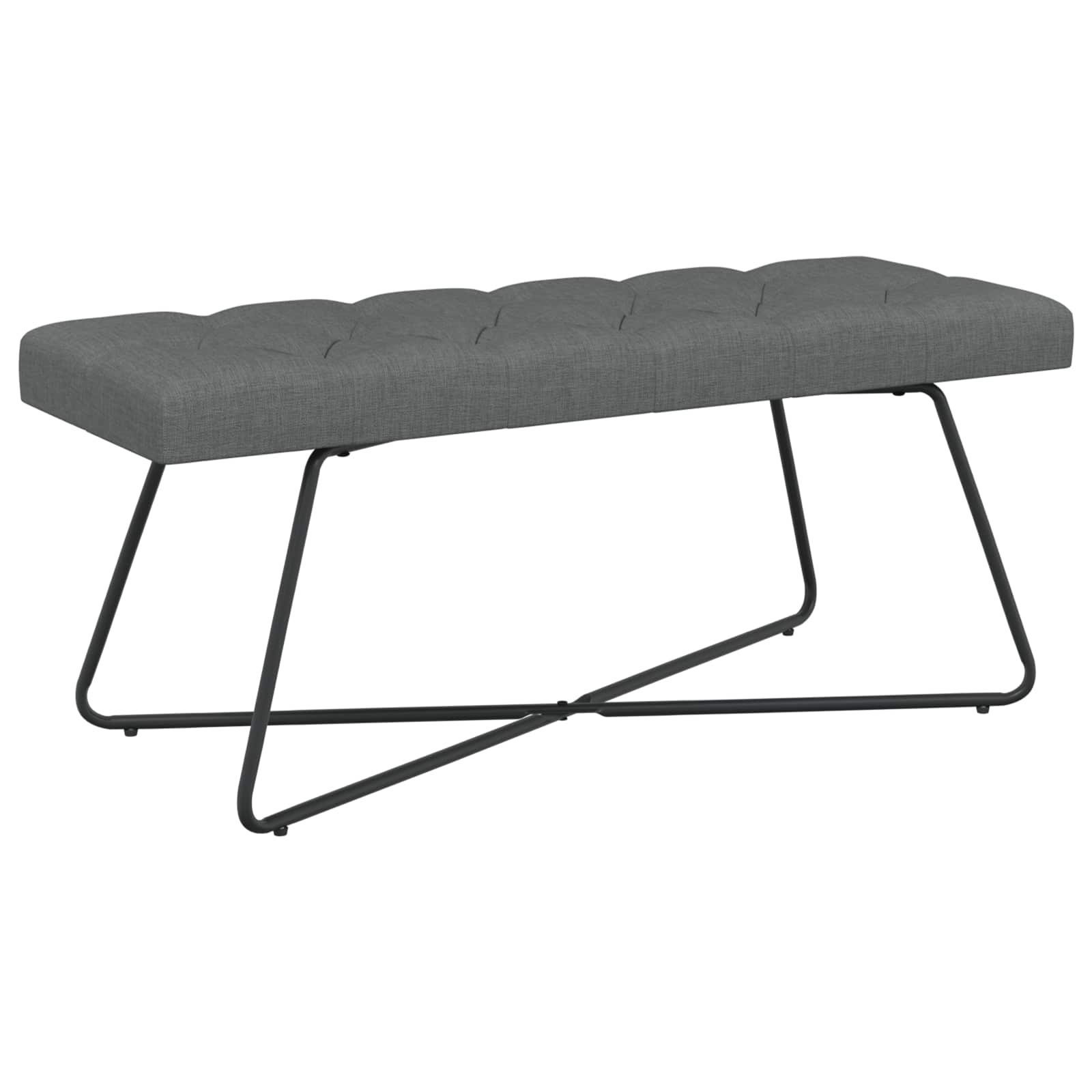 Bank mit Knopfheftung Dunkelgrau 110 x 40 x 46 cm Stoff