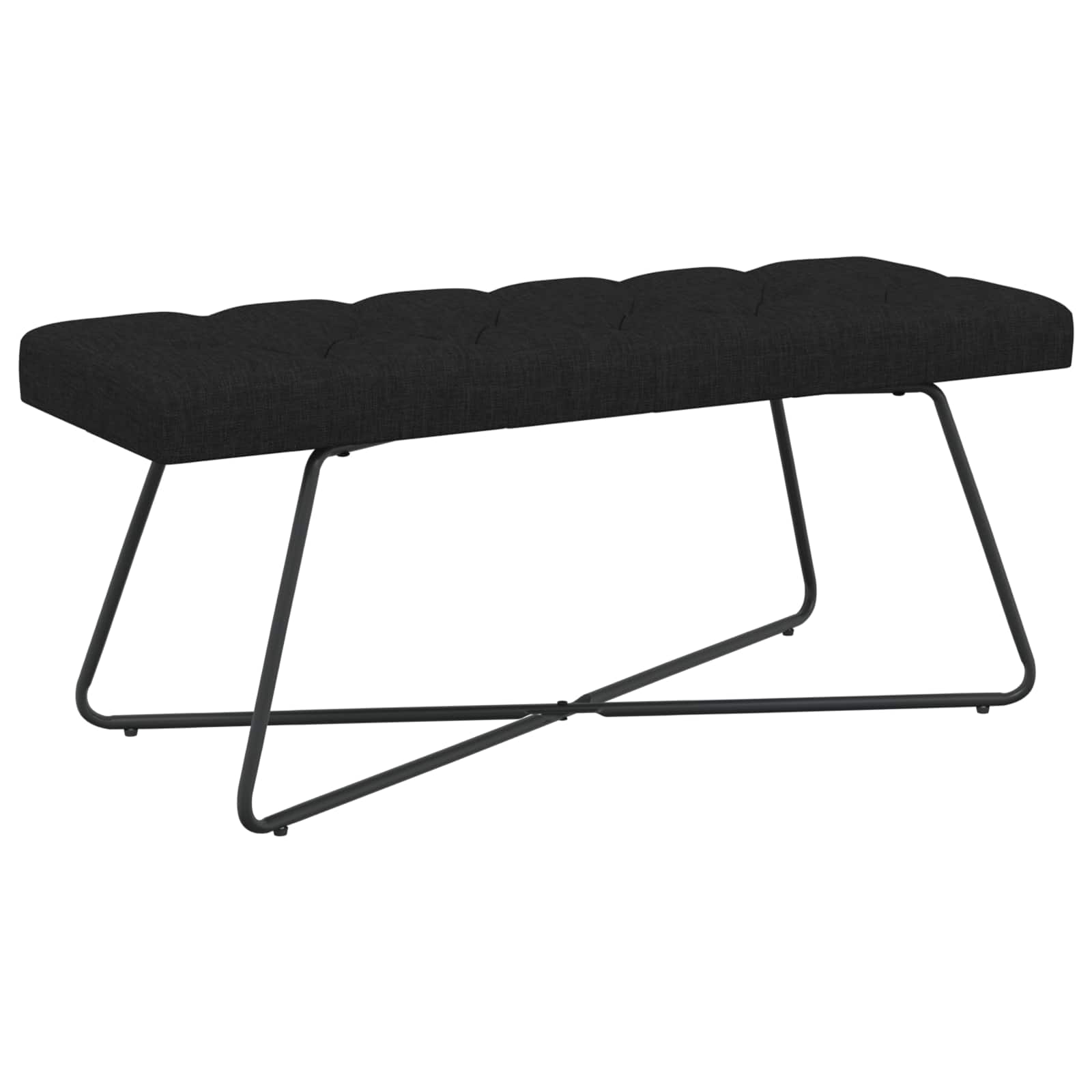 Bank mit Knopfheftung Schwarz 110 x 40 x 46 cm Stoff
