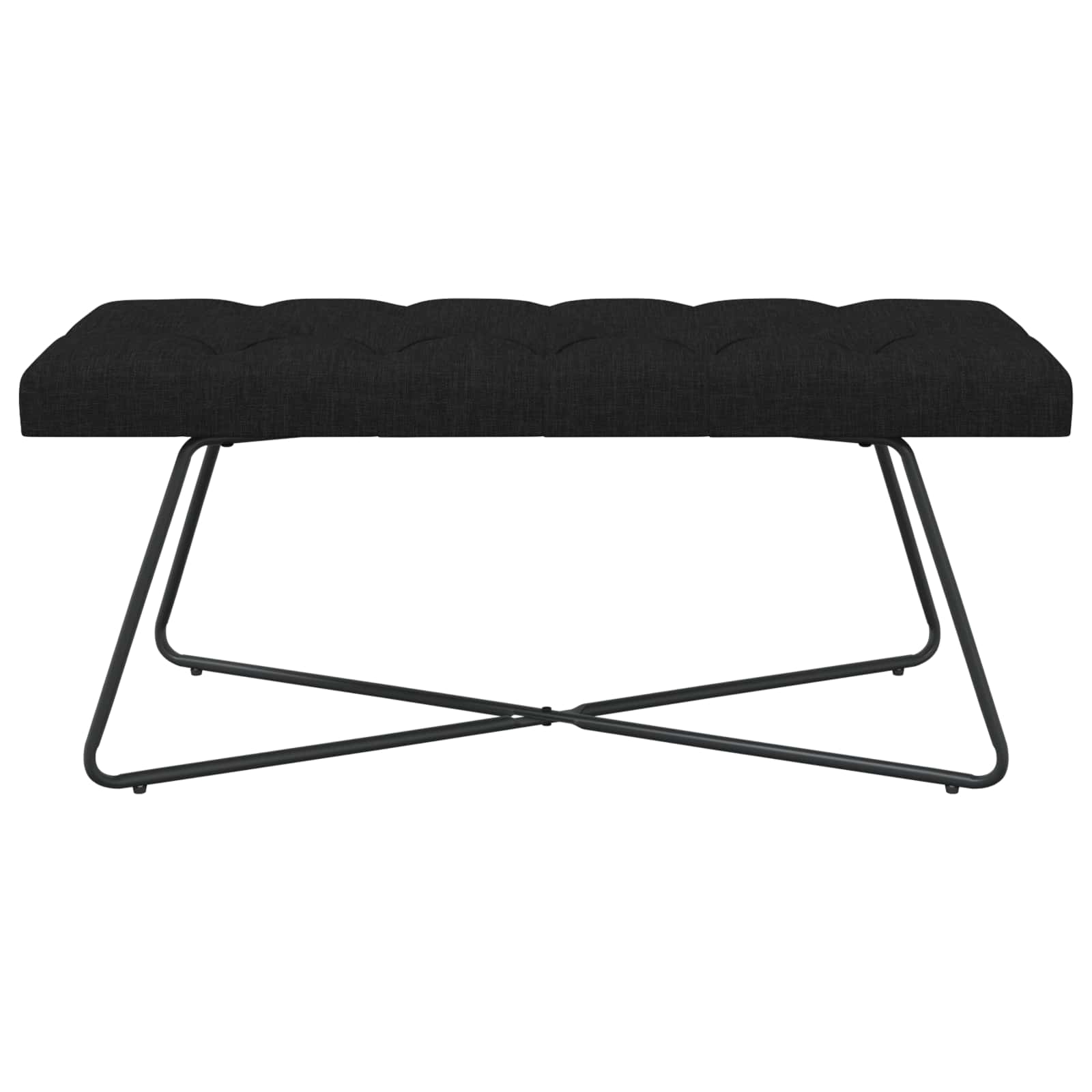 Bank mit Knopfheftung Schwarz 110 x 40 x 46 cm Stoff