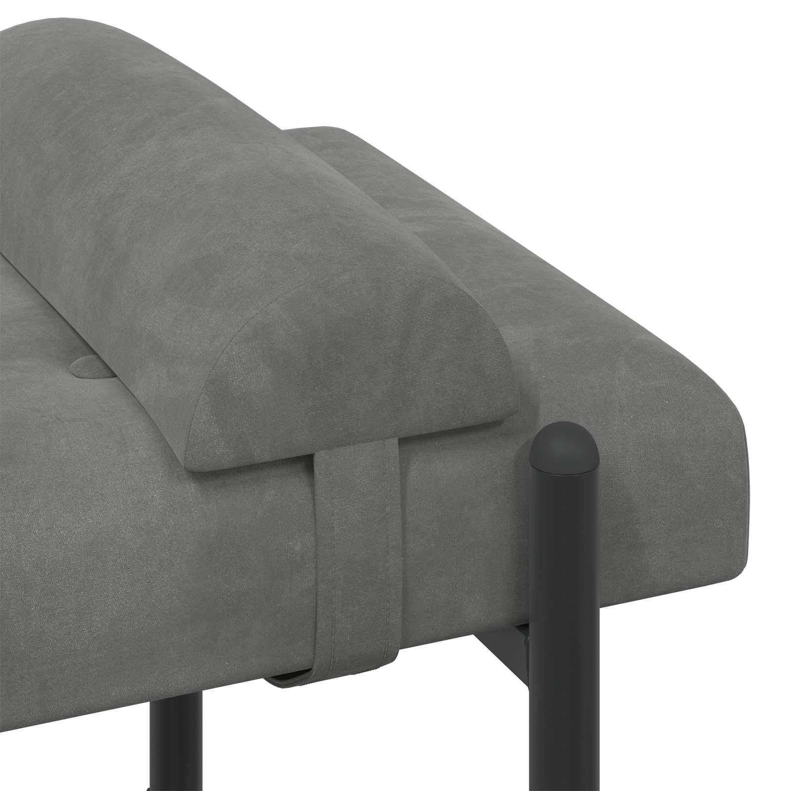 Knopfgepolsterte Bank mit Kissen Dunkelgrau 110 x 40 x 46 cm