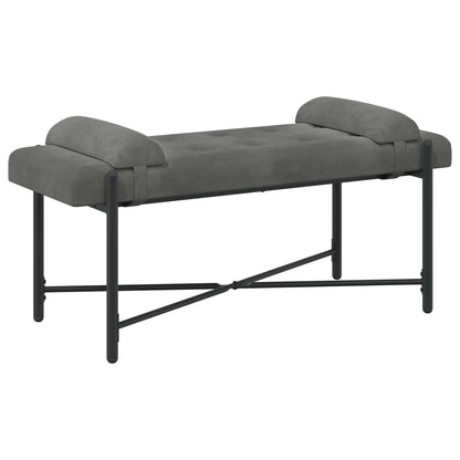 Knopfgepolsterte Bank mit Kissen Dunkelgrau 110 x 40 x 46 cm