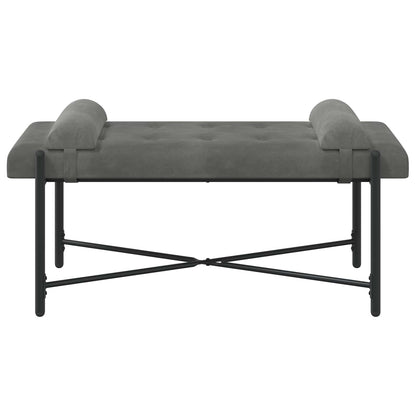 Knopfgepolsterte Bank mit Kissen Dunkelgrau 110 x 40 x 46 cm