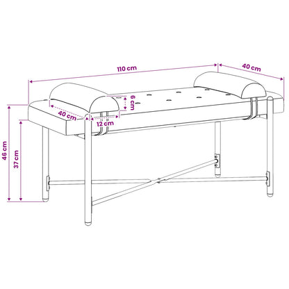 Knopfgepolsterte Bank mit Kissen Dunkelgrau 110 x 40 x 46 cm