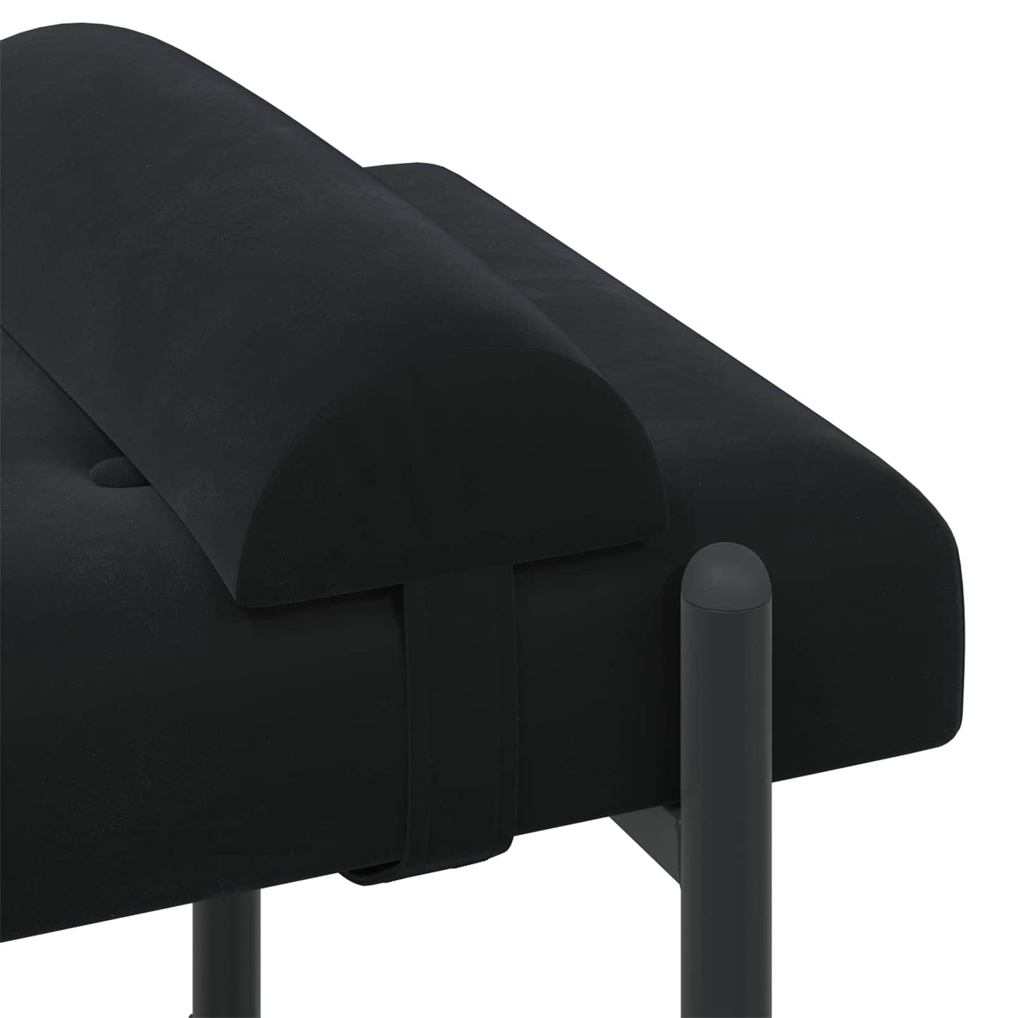 Knopfgepolsterte Bank mit Kissen Schwarz 110 x 40 x 46 cm Samt