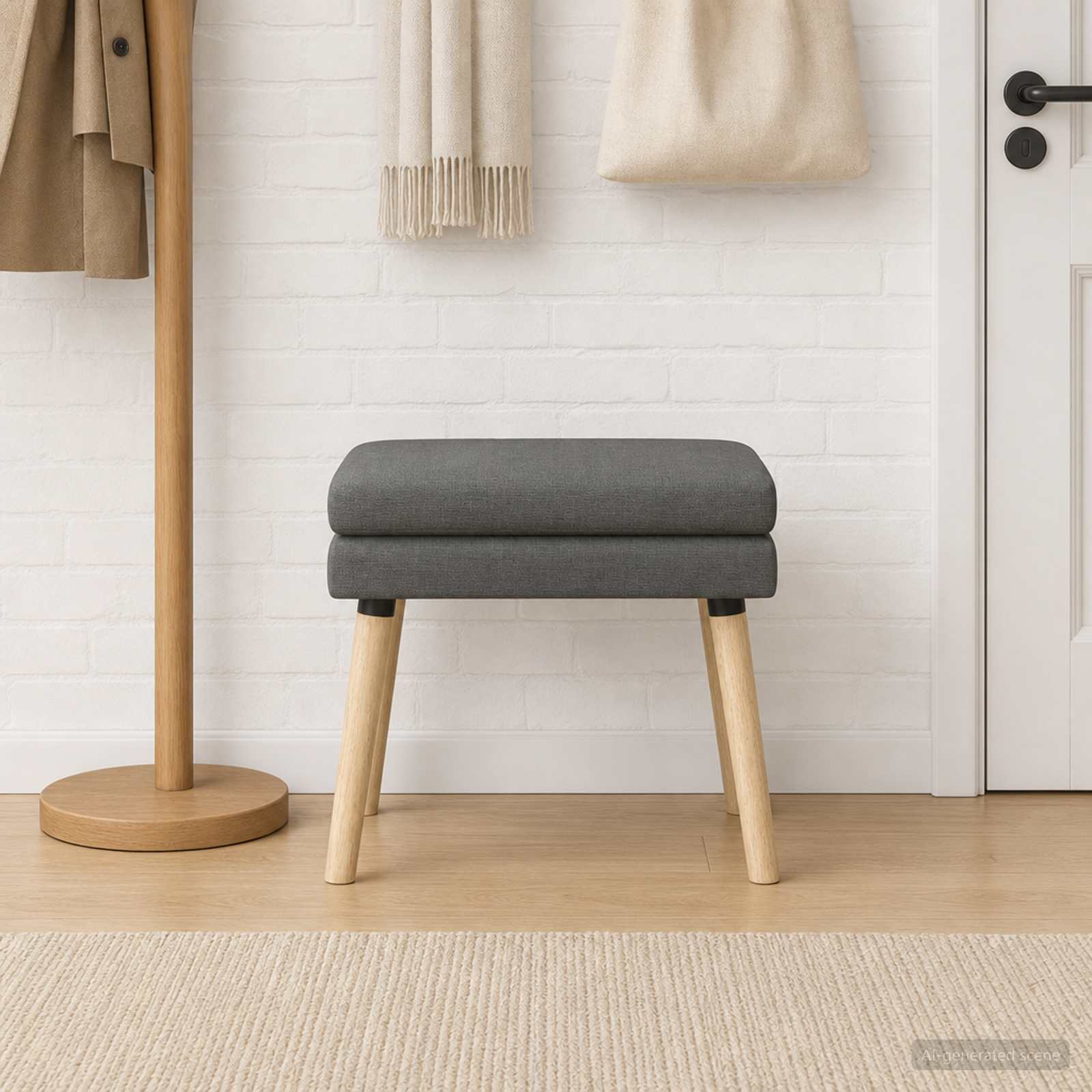Doppellagige Bank Dunkelgrau 60 x 40 x 46 cm Stoff