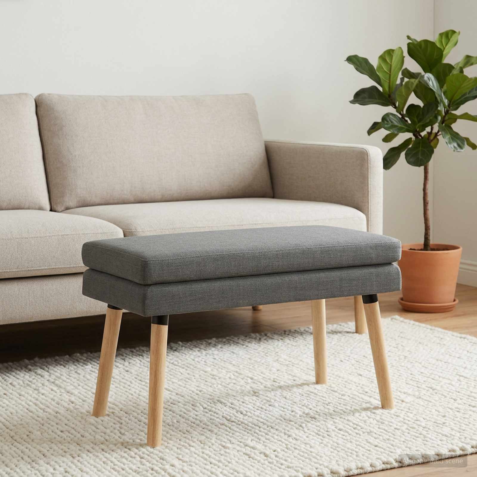 Doppellagige Bank Dunkelgrau 80 x 40 x 47 cm Stoff