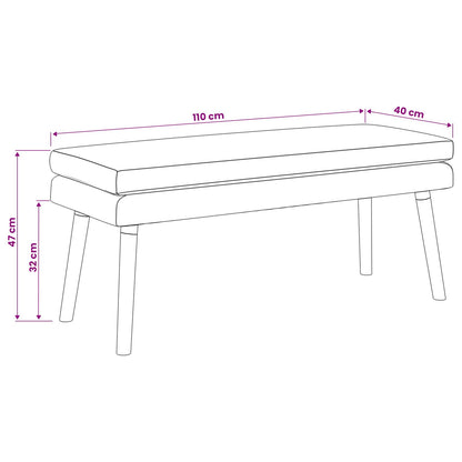 Doppellagige Bank Schwarz 110 x 40 x 47 cm Stoff