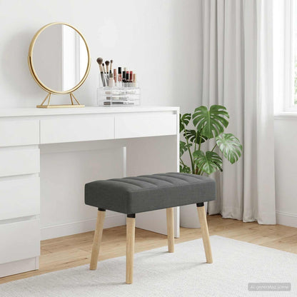 Kanalgepolsterte Bank Dunkelgrau 60 x 40 x 45 cm Stoff
