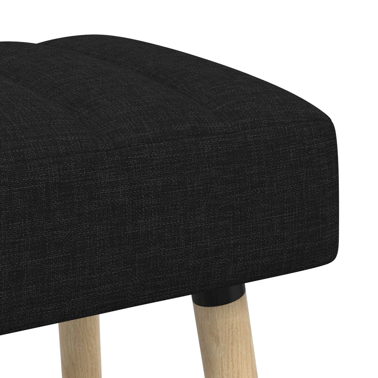 Kanalgepolsterte Bank Schwarz 60 x 40 x 45 cm Stoff