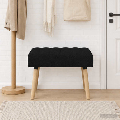 Kanalgepolsterte Bank Schwarz 60 x 40 x 45 cm Stoff