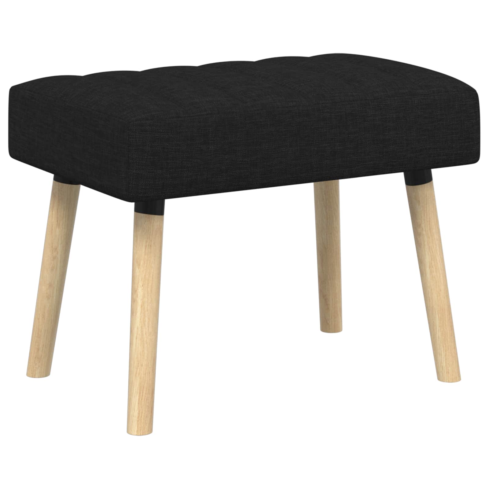 Kanalgepolsterte Bank Schwarz 60 x 40 x 45 cm Stoff