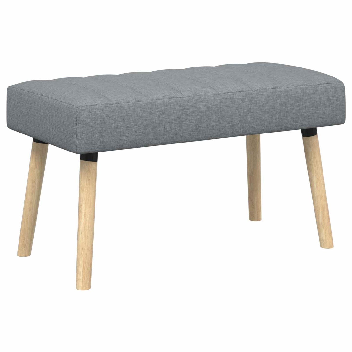 Kanalgepolsterte Bank Hellgrau 80 x 40 x 46 cm Stoff