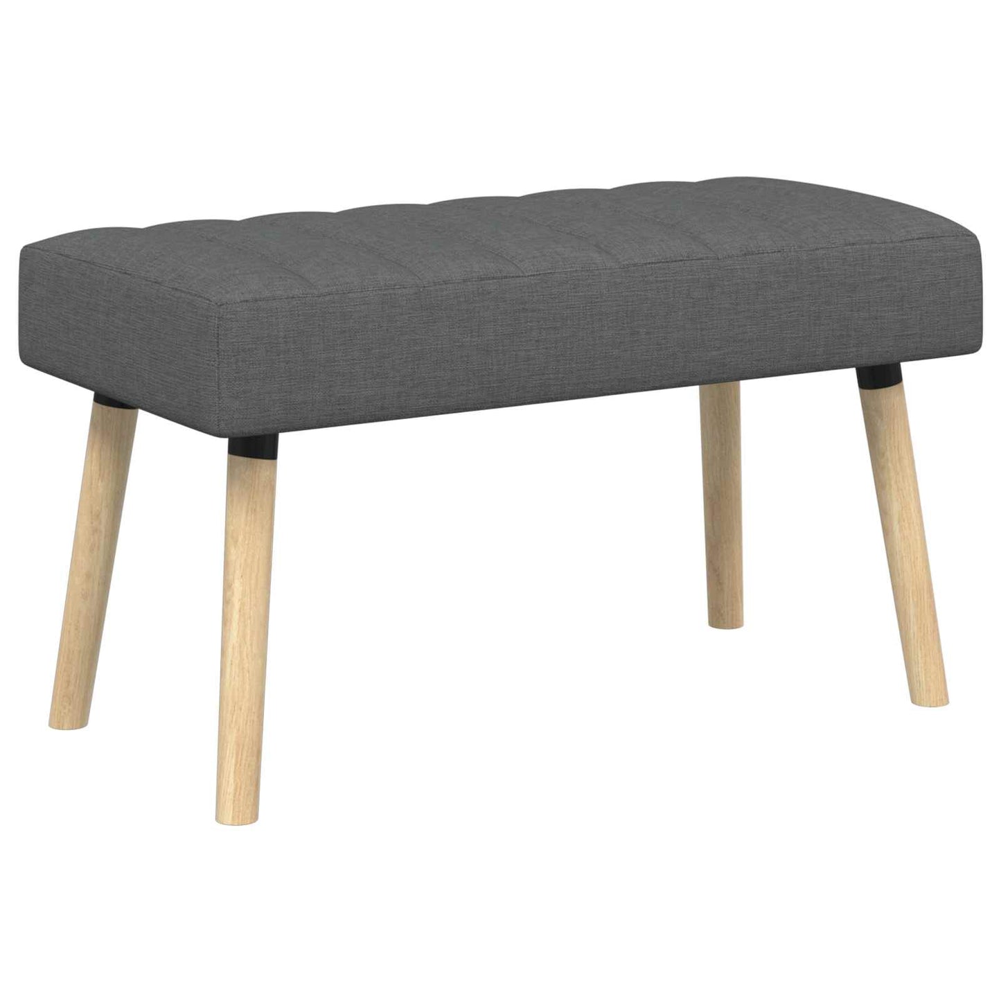 Kanalgepolsterte Bank Dunkelgrau 80 x 40 x 46 cm Stoff