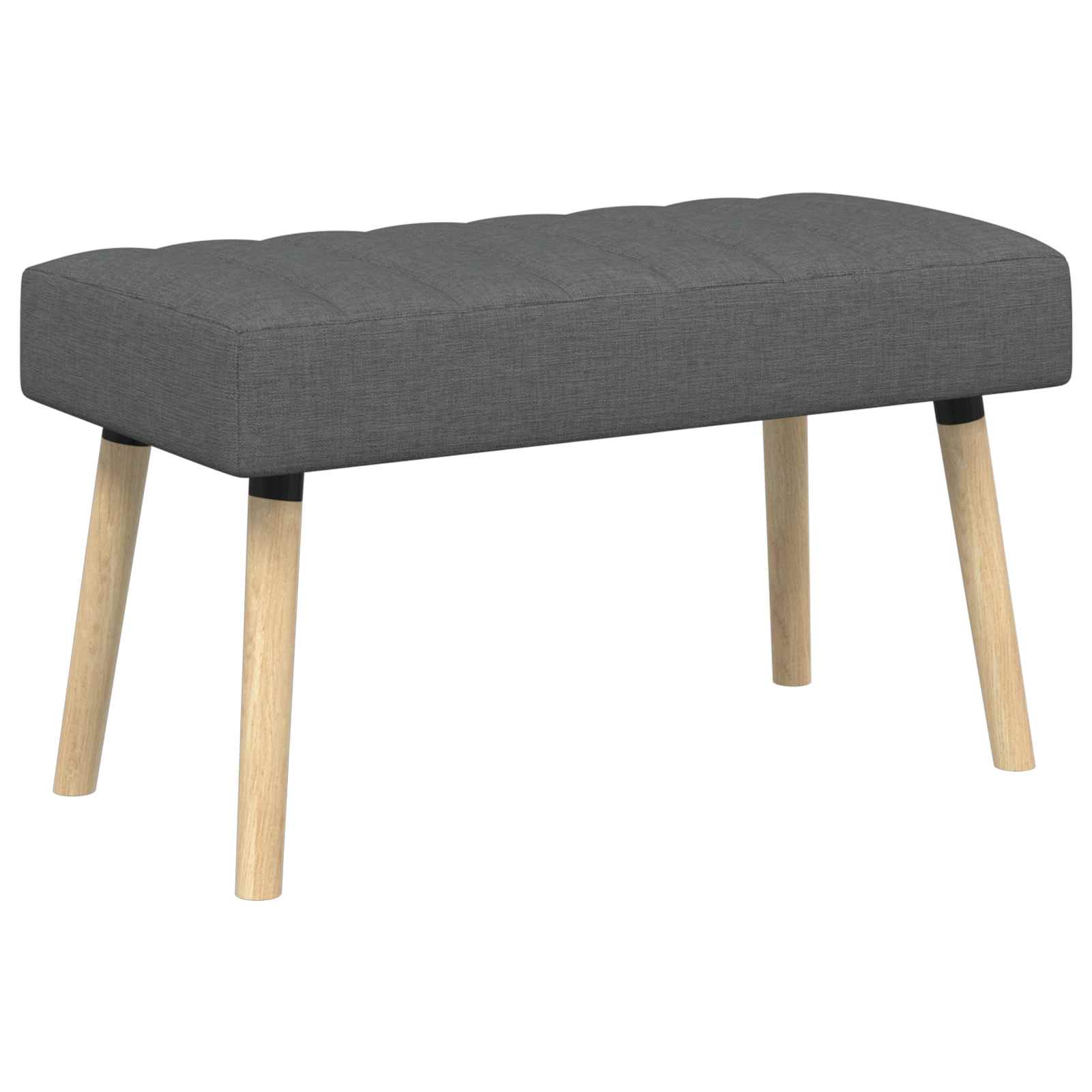Kanalgepolsterte Bank Dunkelgrau 80 x 40 x 46 cm Stoff