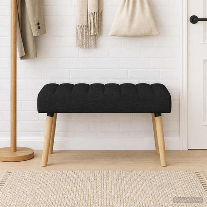 Kanalgepolsterte Bank Schwarz 80 x 40 x 46 cm Stoff