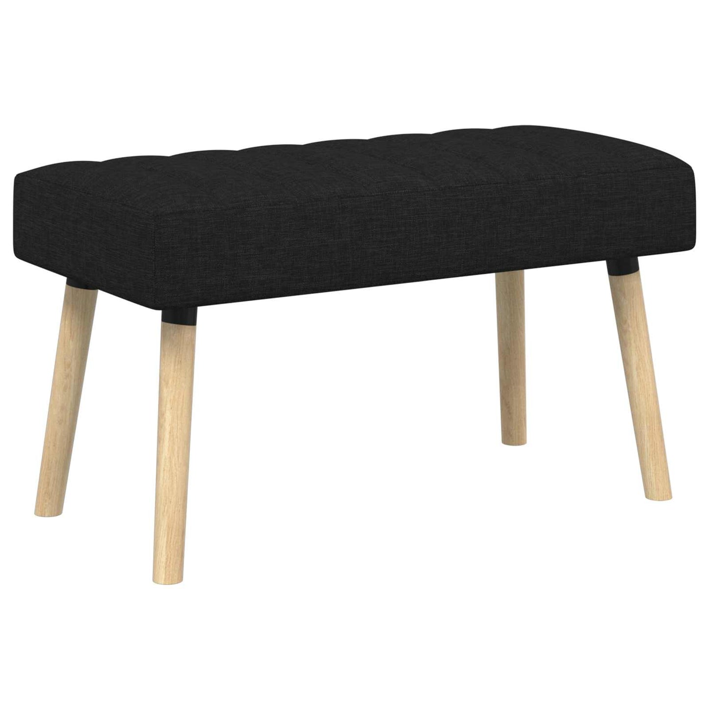 Kanalgepolsterte Bank Schwarz 80 x 40 x 46 cm Stoff