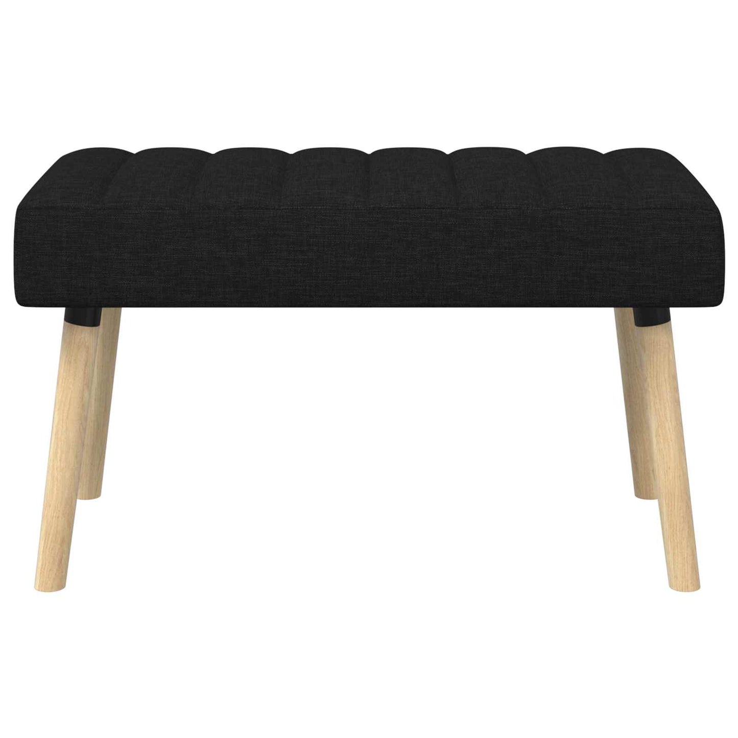 Kanalgepolsterte Bank Schwarz 80 x 40 x 46 cm Stoff