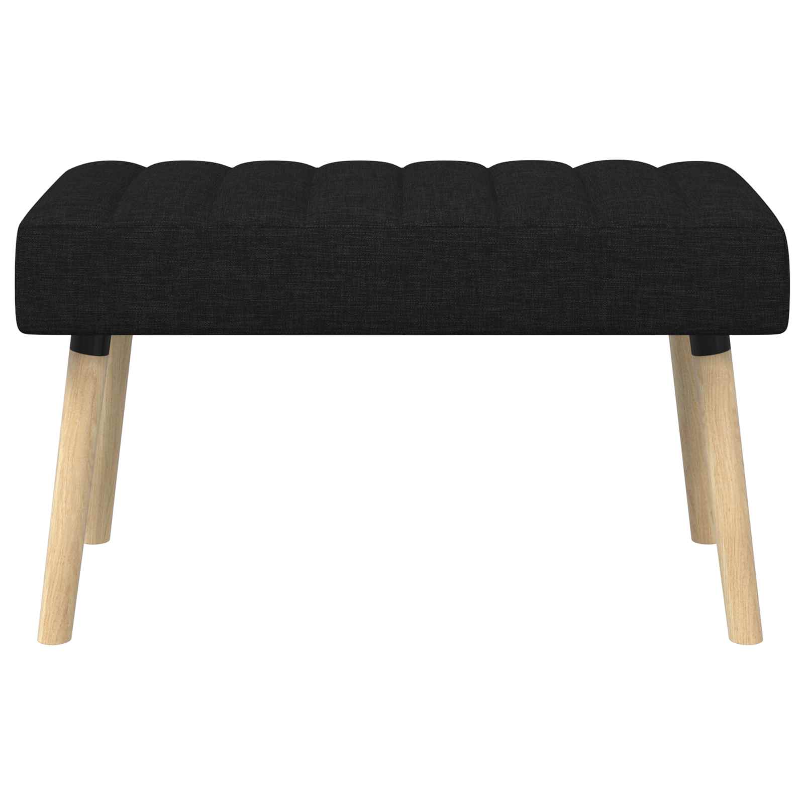 Kanalgepolsterte Bank Schwarz 80 x 40 x 46 cm Stoff