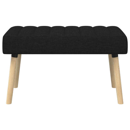 Kanalgepolsterte Bank Schwarz 80 x 40 x 46 cm Stoff