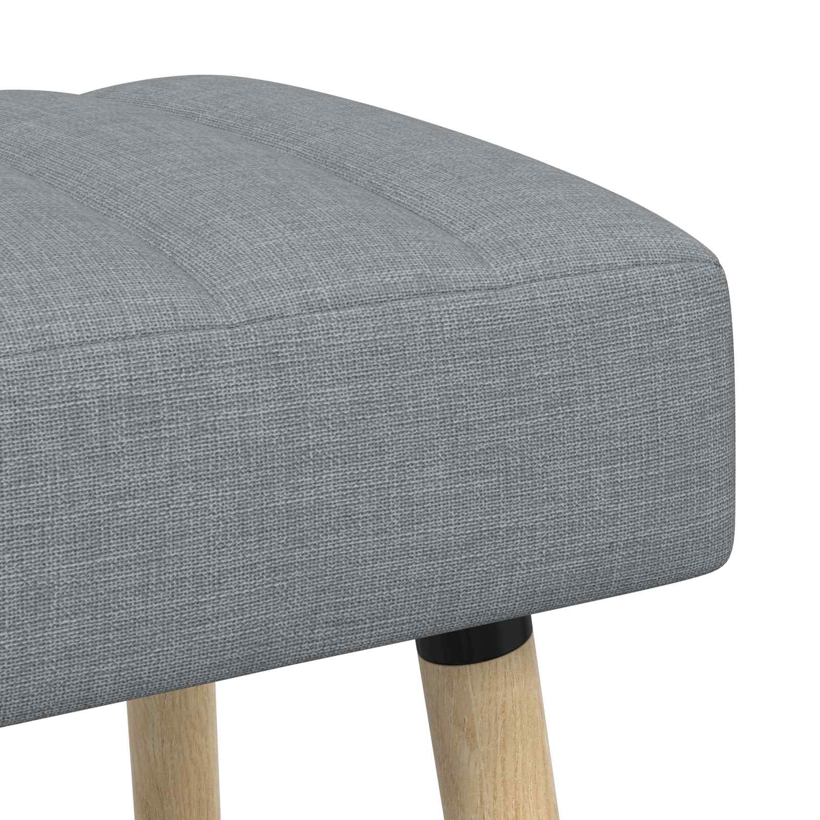 Kanalgepolsterte Bank Hellgrau 110 x 40 x 46 cm Stoff
