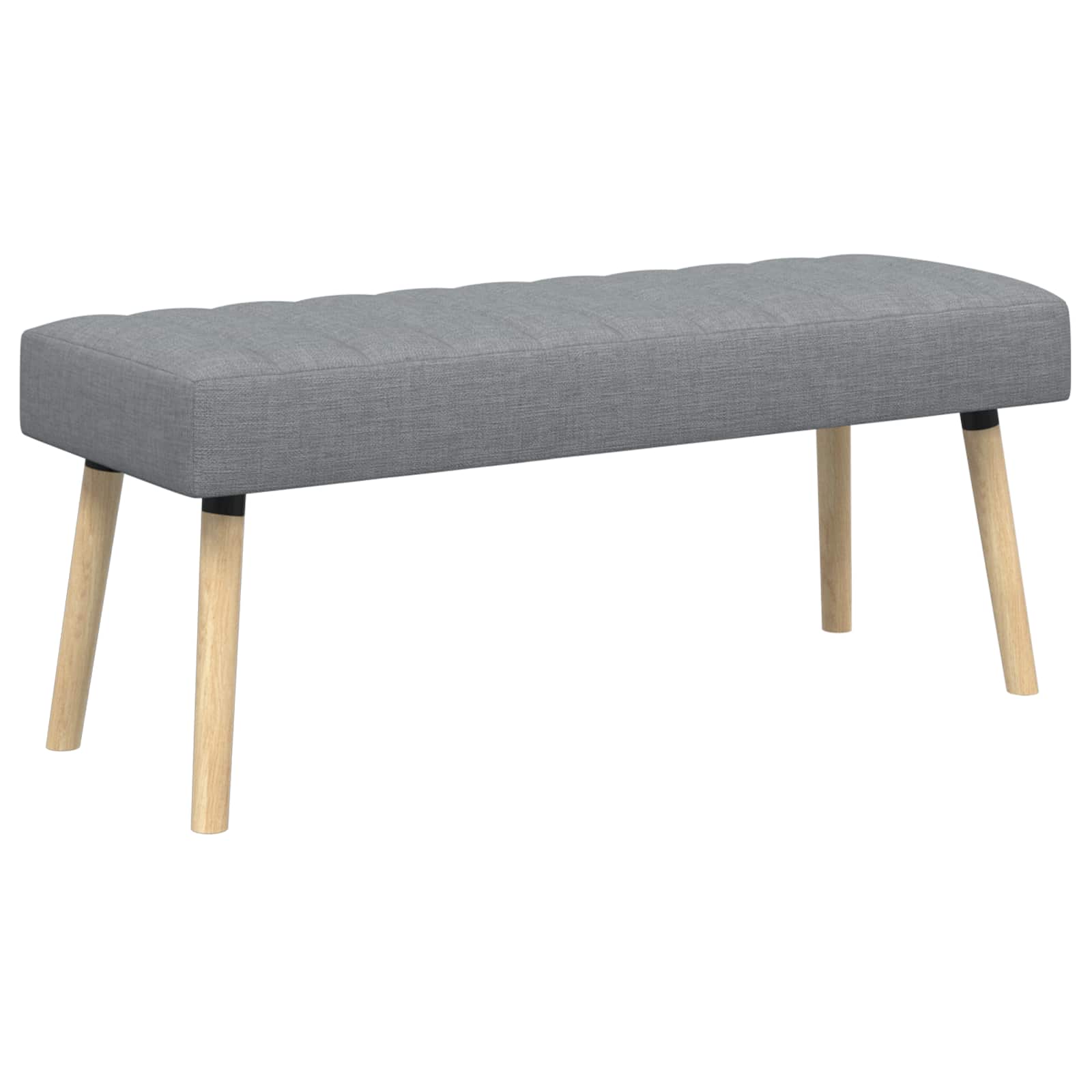 Kanalgepolsterte Bank Hellgrau 110 x 40 x 46 cm Stoff