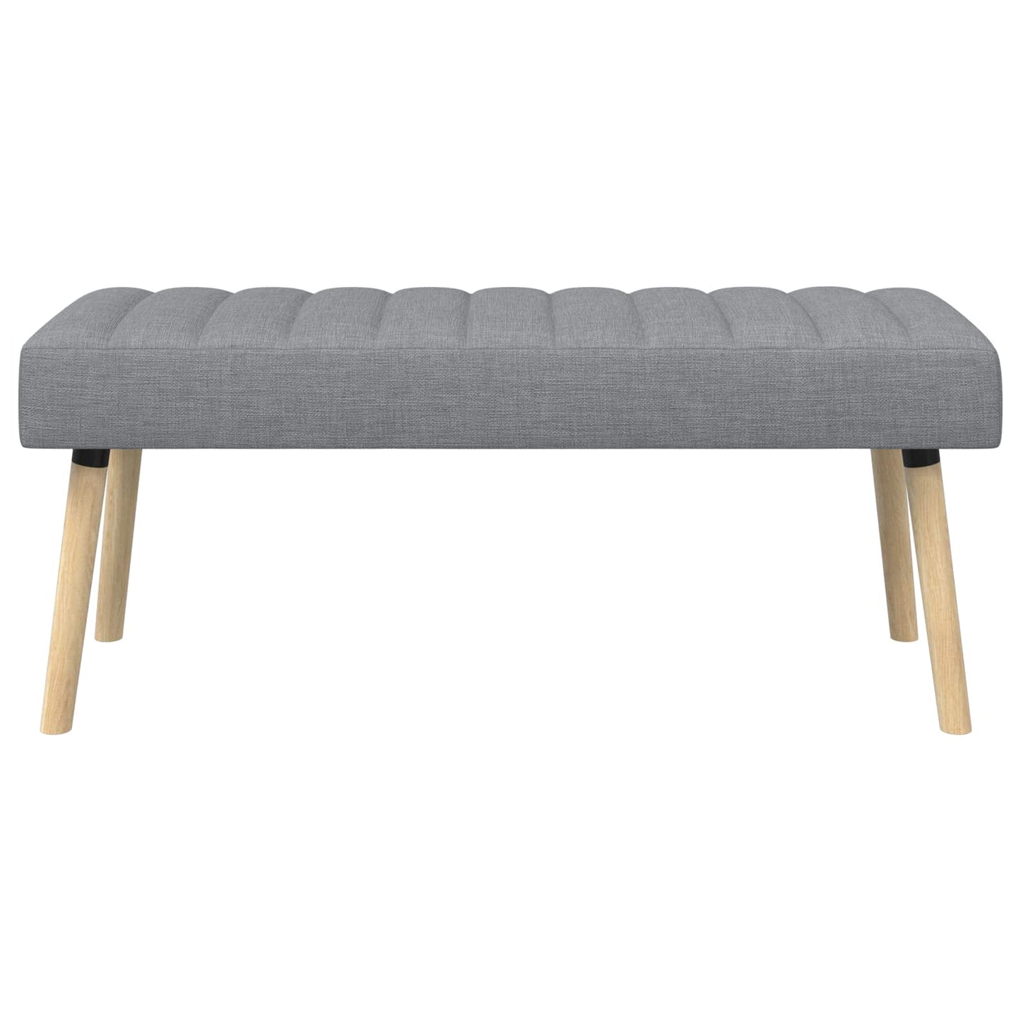 Kanalgepolsterte Bank Hellgrau 110 x 40 x 46 cm Stoff