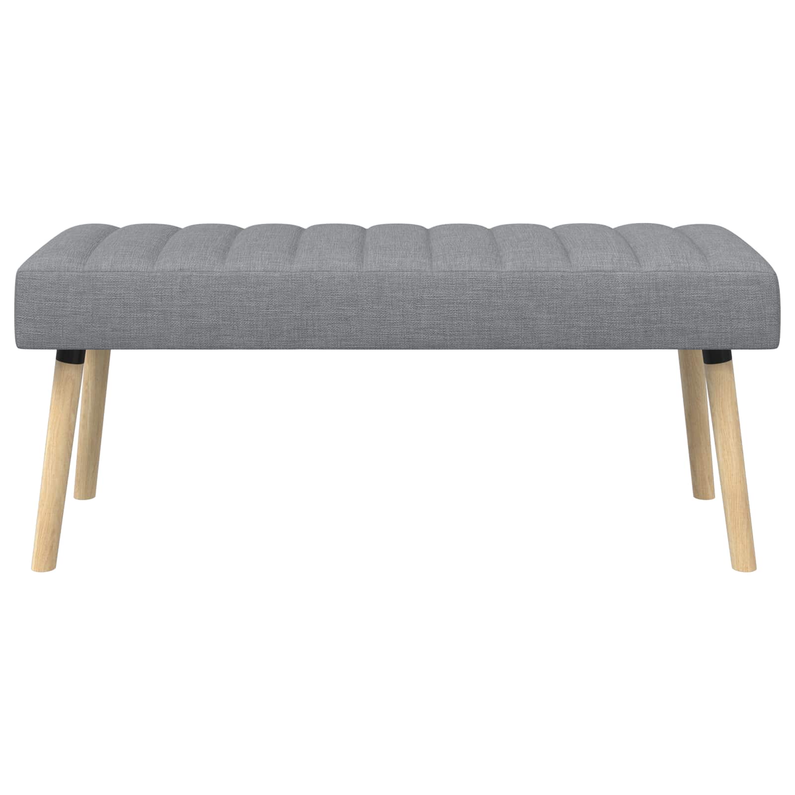 Kanalgepolsterte Bank Hellgrau 110 x 40 x 46 cm Stoff