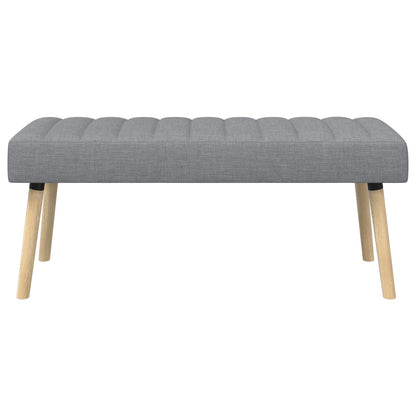 Kanalgepolsterte Bank Hellgrau 110 x 40 x 46 cm Stoff