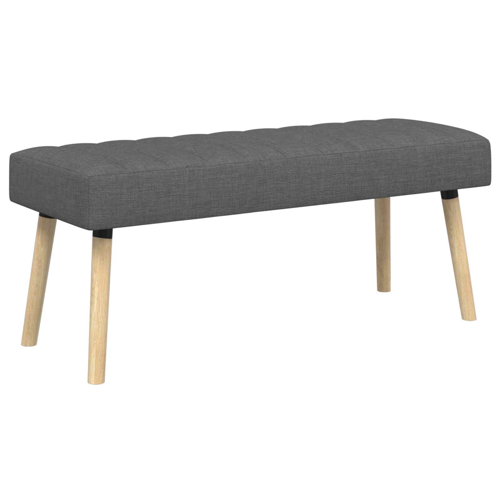 Kanalgepolsterte Bank Dunkelgrau 110 x 40 x 46 cm Stoff
