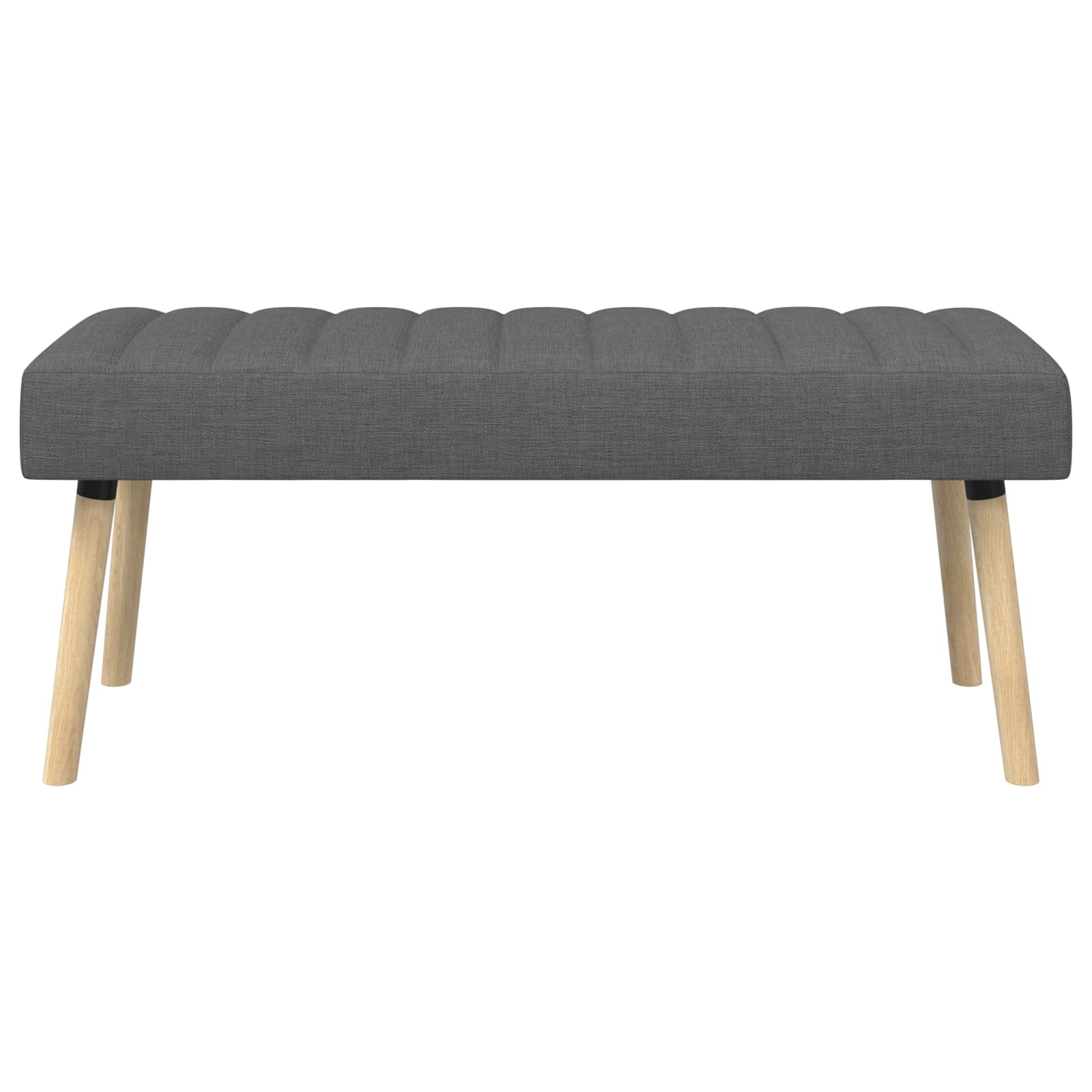 Kanalgepolsterte Bank Dunkelgrau 110 x 40 x 46 cm Stoff
